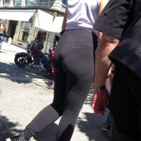 Cute girl in leggings with vpl