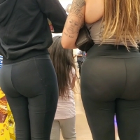 Mom and daughter in leggings