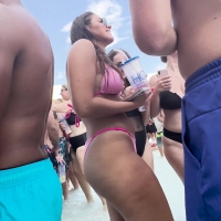 Pink thong party girl