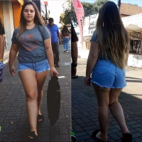 Chubby candid girl with a wedgie in denim shorts 003- Chubby and Wedgie!.jpg