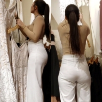 Beautiful candid brunette Windsor employee in tight white pants with vpl 20200510_161433.jpg