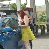 Redhead in yellow