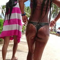 Couple tight teen bikini babes