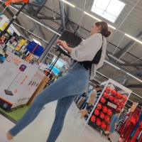 Sexy girlfriend in jeans