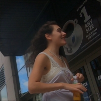 Candid cute NYC hipster brunette in a sheer dress with black panties underneath Screenshot (7584).jpg