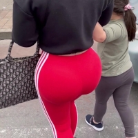 Red leggings milf
