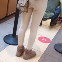 Sexy candid petite black girl in tight white leggings 69708393.jpg
