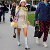 candidstreet_31702005867_Beauty in minidress and silver Chanel boots.jpg