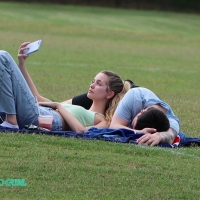 Beautiful park girl relaxing