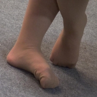 Barefoot in stockings