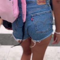 Denim shorts babe