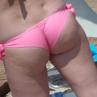 Pink bikini booty and back dimples