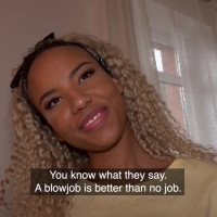 Beautiful black babe fucks for money