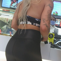 Candid tattooed blonde baddie with a sexy ass in shiny tight leggings Screenshot_20200626-161909_2.png