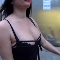 Candid big booty brunette babe in tight jeans and showing her sexy cleavage 1491.jpg
