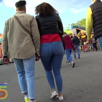 Ebony babe in tight jeans