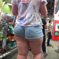Cheeky PAWG in shorts