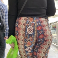 Nice ass in patterned leggings