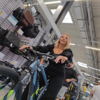 Blonde biker