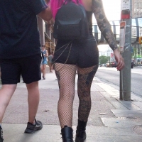 Sexy candid goth chick