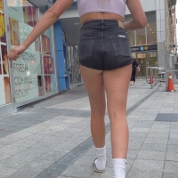 Pretty blonde in shorts