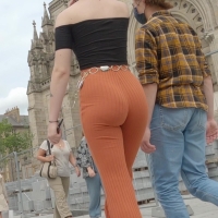 Sexy candid girl with a sweet ass in tight orange flared leggings Orange Perfect Bubble.mp4-2022-10-07-10h51m27s902.jpg