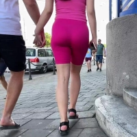 Pink biker shorts
