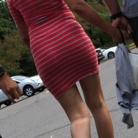Candid busty brunette babe in a skin tight skirt with great tits IMG_0813.JPG