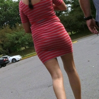 Candid busty brunette babe in a skin tight skirt with great tits IMG_0816.JPG