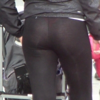 Milf in see through leggings