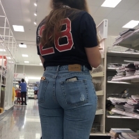Whooty in tight jeans