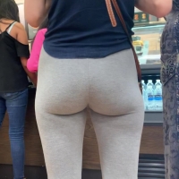Great ass in grey leggings