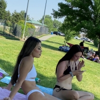 Two cuties in bikinis
