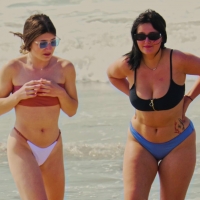 Thick and thin beach babes