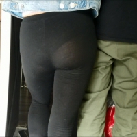 See through leggings at the mall