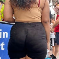 Thick booty in black shorts