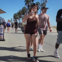 Brown spandex babe