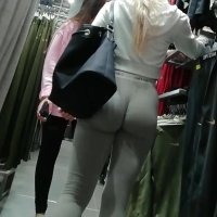 Hot blonde in Calvin Klein leggings