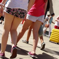 Bunch of girls in shorts