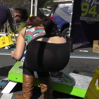 Thick chick in see through leggings