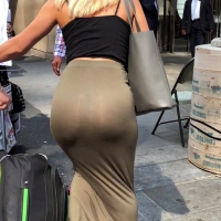 Blonde in see through dress