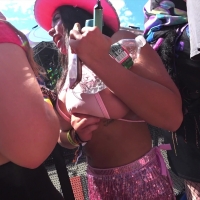 Concert babe with huge tits