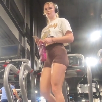Brown spandex babe