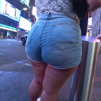 Huge booty in shorts
