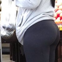 Two sexy round booty brunette babes shopping in leggings sbdca331 - Candid creepshots front and back 004 - 0106004-106.jpg