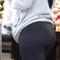 Two sexy round booty brunette babes shopping in leggings sbdca331 - Candid creepshots front and back 004 - 0107004-107.jpg