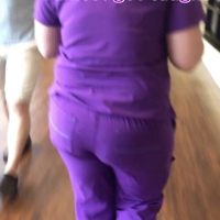 Nurse milf with a big booty in tight scrubs Big booty nurse