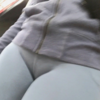 Milf crotch and booty in tight blue leggings Milf in blue leggings