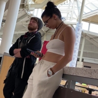 Braless mall girl with nice nips