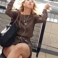 Hot blonde upskirt